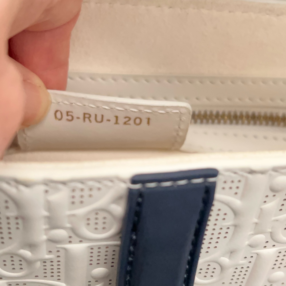 Dior Medium Saddle Bag White w/Navy and Gold Accents in Perforated Leather! ๐ค๐ - Picture 10 of 16